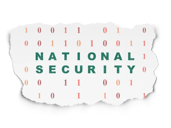 Concetto di privacy: sicurezza nazionale su sfondo carta strappata — Foto Stock