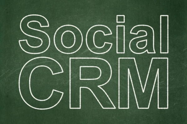Conceito de publicidade: CRM social em fundo quadro-negro — Fotografia de Stock