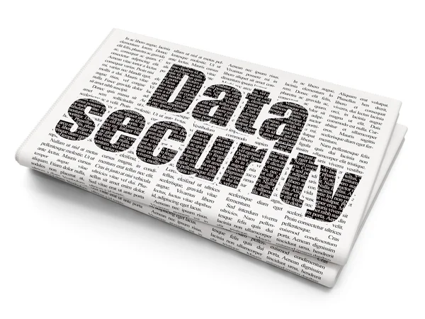 Concetto di sicurezza: sicurezza dei dati su sfondo giornale — Foto Stock