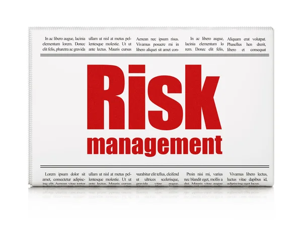 Iş kavramı: gazete manşet risk yönetimi — Stok fotoğraf