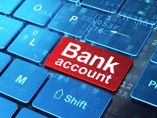Concepto de dinero: Cuenta bancaria en el fondo del teclado del ordenador —  Fotos de Stock