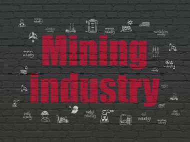 Manufacuring kavramı: duvar arka plan üzerinde madencilik sektörü