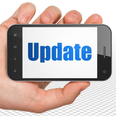 Web tasarım konsepti: Update ile El Tutma Akıllı Telefon ekranda