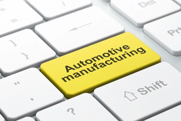 Industry concept: Automotive Manufacturing on computer keyboard background — 图库照片