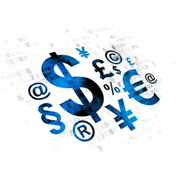 Marketingkonzept: Finanzsymbol auf digitalem Hintergrund — Stockfoto