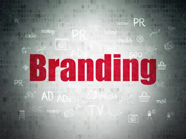 Concetto di marketing: branding su sfondo Digital Data Paper — Foto Stock