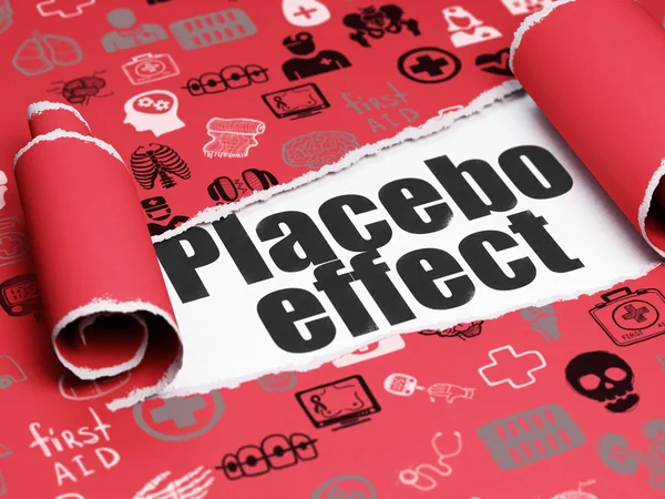 Healthcare concept: black text Placebo Effect under the piece of  torn paper — Stock Photo, Image