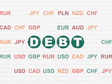 İş kavramı: duvar arka plan üzerinde borç