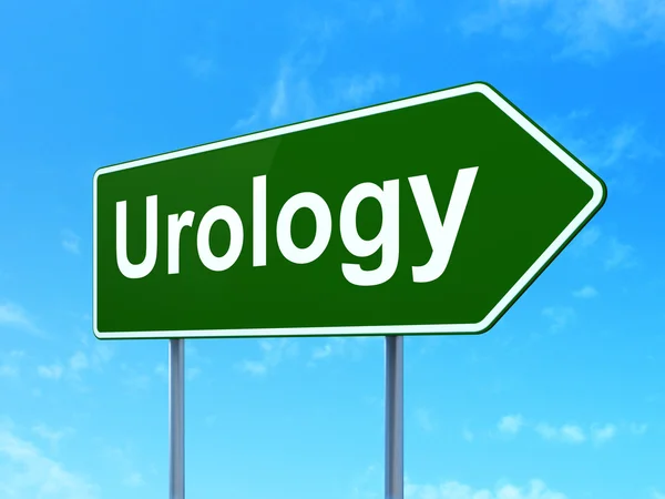 Conceito de cuidados de saúde: Urologia em fundo sinal de estrada — Fotografia de Stock