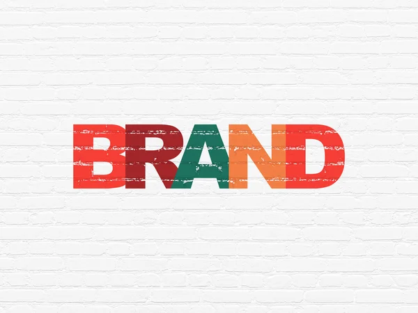 Advertising concept: Brand on wall background — Stock Photo, Image