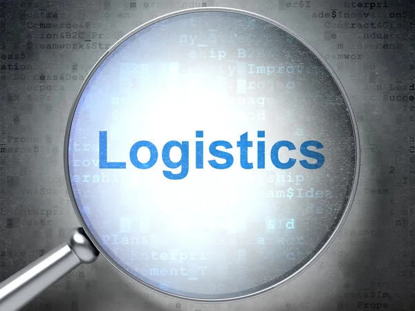 Finance concept: Logistics with optical glass