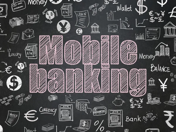Концепция банковского обслуживания: мобильный банкинг в школьном совете — стоковое фото