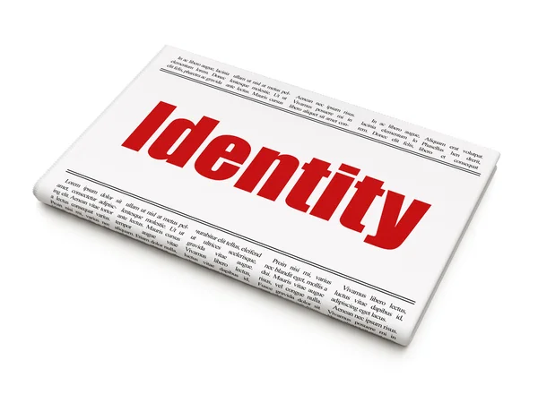 Концепція конфіденційності: заголовки газети Ідентичність — стокове фото