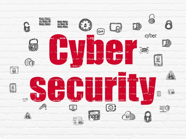 Protection concept: Cyber Security on wall background — Stock Photo, Image