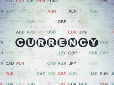 Para birimi kavramı: dijital veri kağıt arka plan üzerinde para birimi