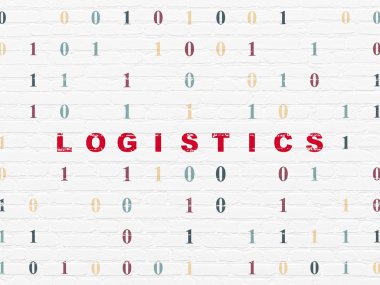 İş kavramı: lojistik duvar arka plan üzerinde