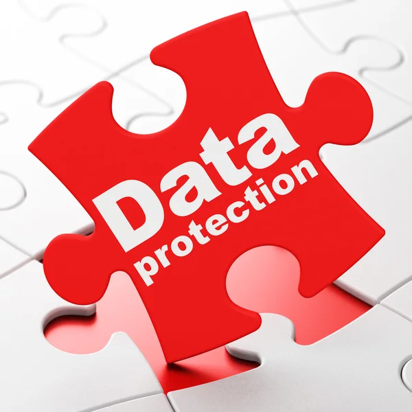 Protection Concept: data skydd på Puzzle bakgrund — Stockfoto