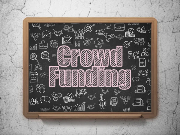 Finansieringskoncept: Crowd Funding på skolens bestyrelse baggrund - Stock-foto
