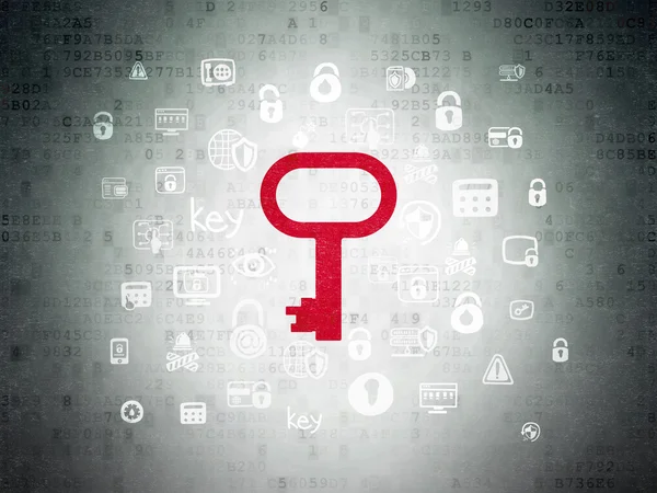 Concetto di sicurezza: chiave sullo sfondo della carta dati digitale — Foto Stock