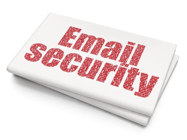 Концепция безопасности: Безопасность электронной почты на фоне пустой газеты — стоковое фото