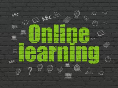 Kavram öğrenme: Online öğrenme duvar arka plan üzerinde