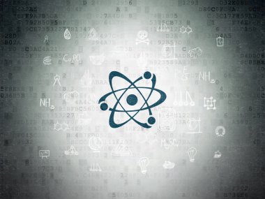 Bilim kavramı: molekül dijital veri kağıt arka plan üzerinde