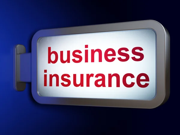 Versicherungskonzept: Firmenversicherung auf Werbetafel — Stockfoto