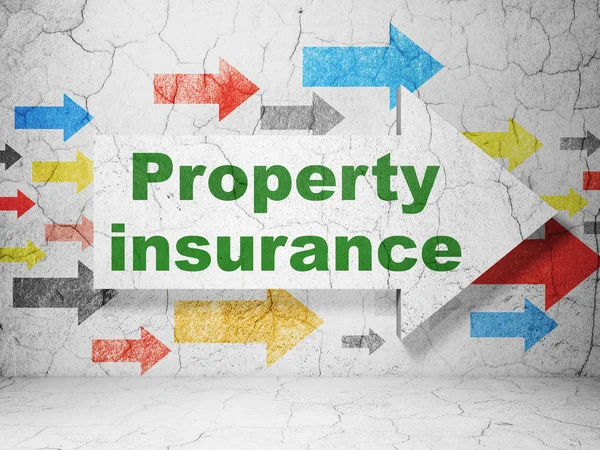 Insurance concept: arrow with Property Insurance on grunge wall background — Stock Photo, Image