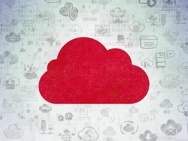 Cloud computing koncepce: Cloud na digitální Data papírové pozadí — Stock fotografie