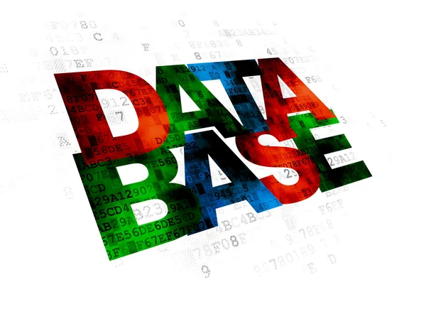 Concetto di base di dati: base di dati su sfondo digitale — Foto Stock