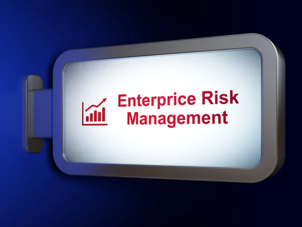 Business concept: Enterprice Risk Management and Growth Grafico su sfondo cartellone pubblicitario — Foto Stock