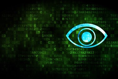 Gizlilik kavramı: dijital arka plan üzerinde göz