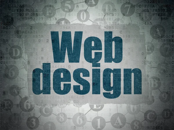 Koncepce designu webu: Web Design na digitální Data papírové pozadí — Stock fotografie