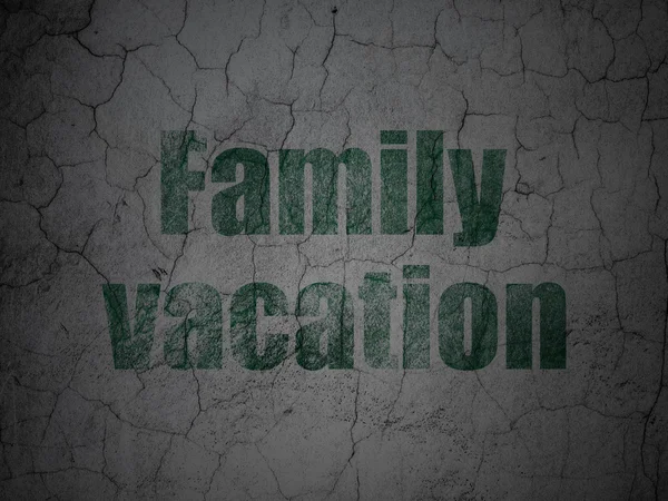 Travel concept: Family Vacation on grunge wall background — Stock Photo, Image