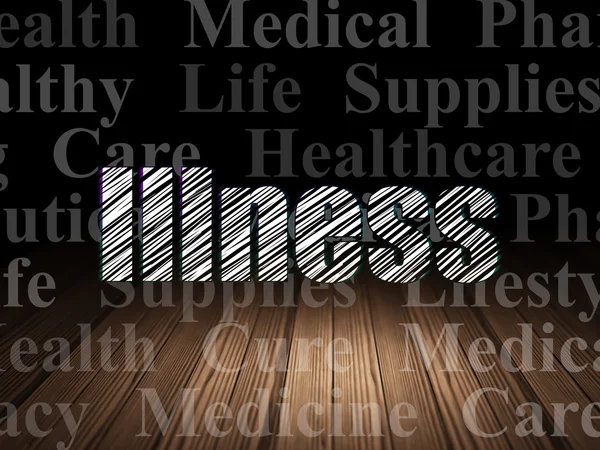 Здравоохранение понятие: Болезнь в гранж темной комнате — стоковое фото