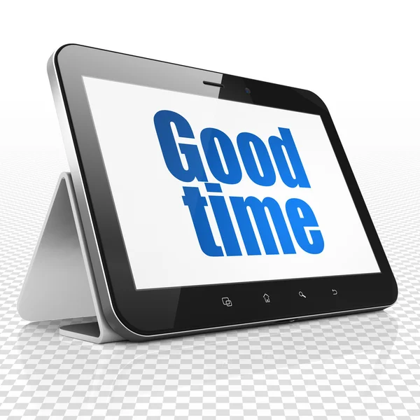 Time concept: Tablet Computer with Good Time on display — Stock Photo, Image