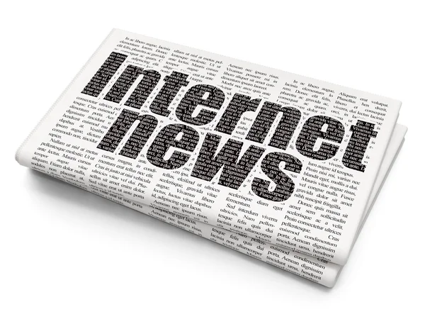 Nieuws-concept: Internet News op krant achtergrond — Stockfoto