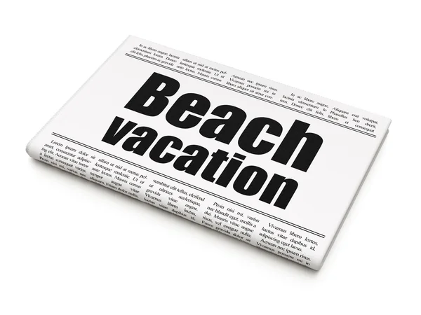 Vacation concept: newspaper headline Beach Vacation — Stok fotoğraf