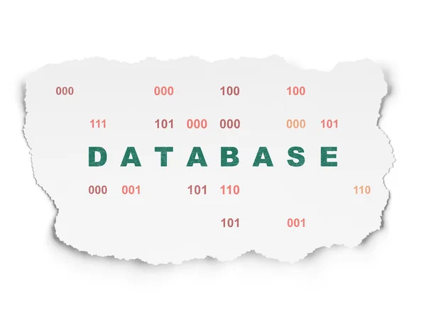 Software concept: Database op achtergrond gescheurd papier — Stockfoto