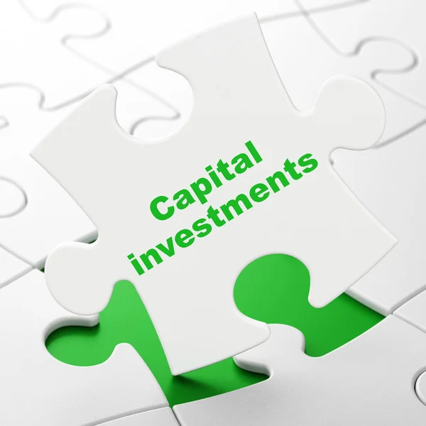 Currency concept: Capital Investments on puzzle background — Zdjęcie stockowe