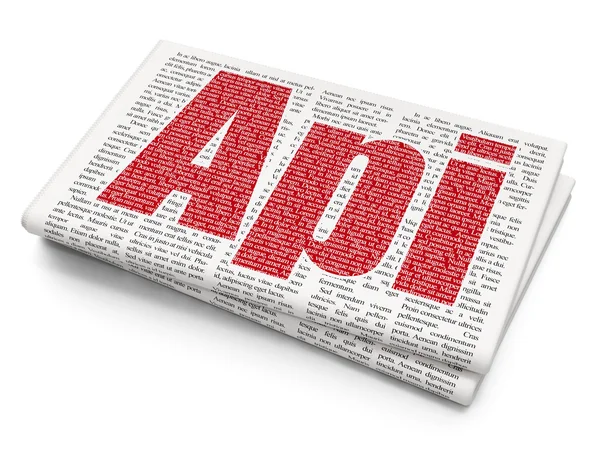 Software concept: Api on Newspaper background — ストック写真