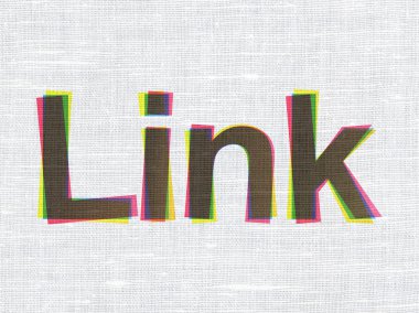 Web design concept: Link on fabric texture background