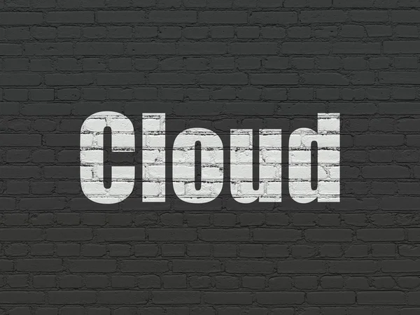 Conceito de tecnologia de nuvem: Nuvem no fundo da parede — Fotografia de Stock