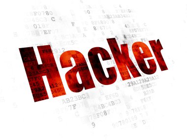Gizlilik kavramı: Hacker dijital arka plan üzerinde