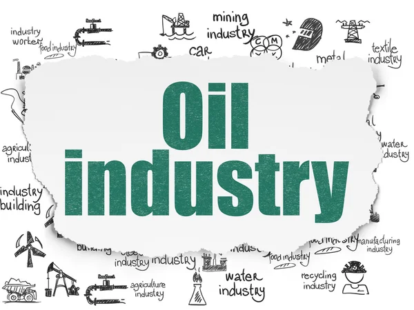 Conceito da indústria: Indústria petrolífera sobre papel rasgado — Fotografia de Stock