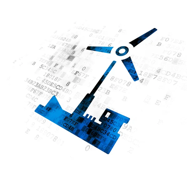 Industry concept: Windmill on Digital background — Stock Photo, Image