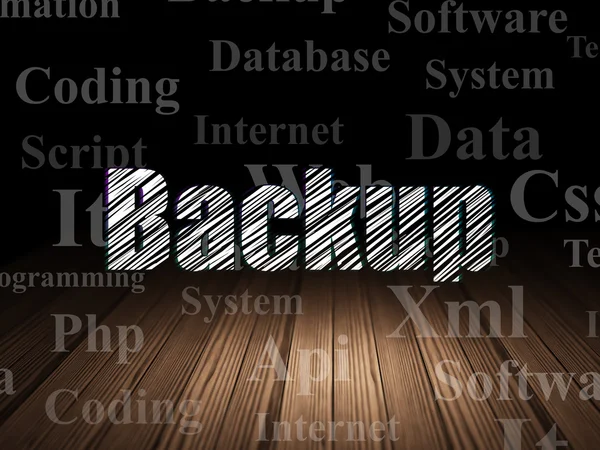 Datenbankkonzept: Backup im Grunge Dark Room — Stockfoto