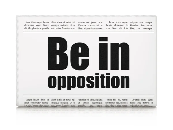 Koncepce politiky: novinový titulek být v opozici — Stock fotografie