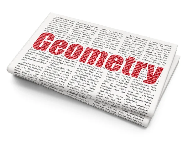 Education concept: Geometry on Newspaper background — Stock Photo, Image