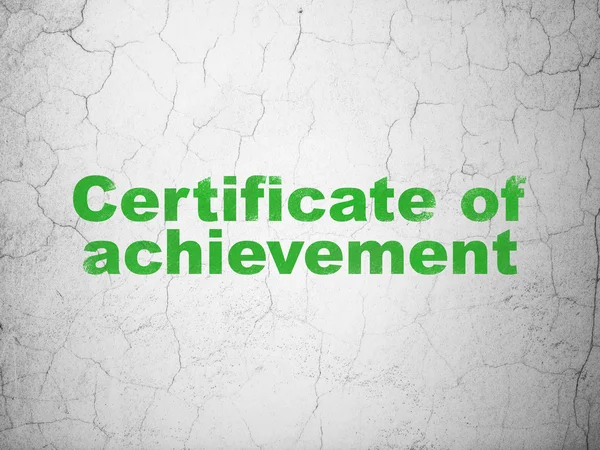 Studying concept: Certificate of Achievement on wall background — Stock Photo, Image